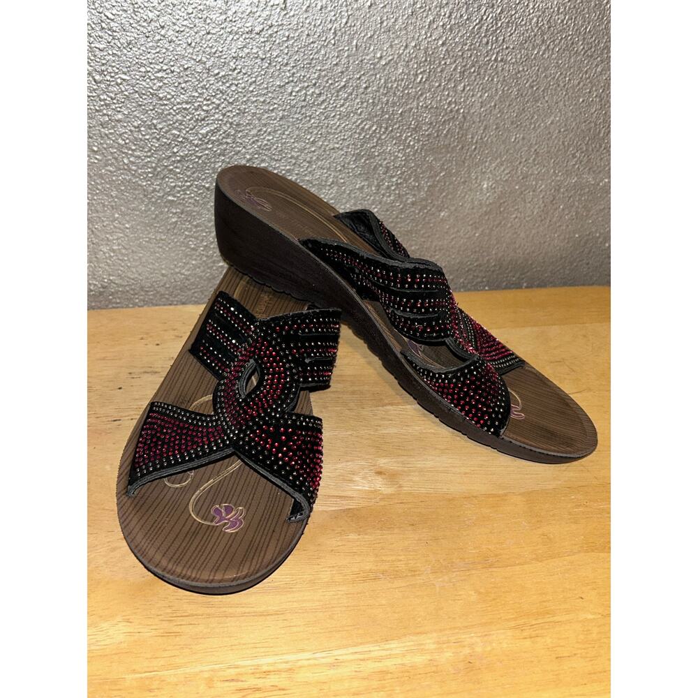 Golden Road Boho Hippie Fairy Embellished Rhinestone Sandals Wedges Sandals